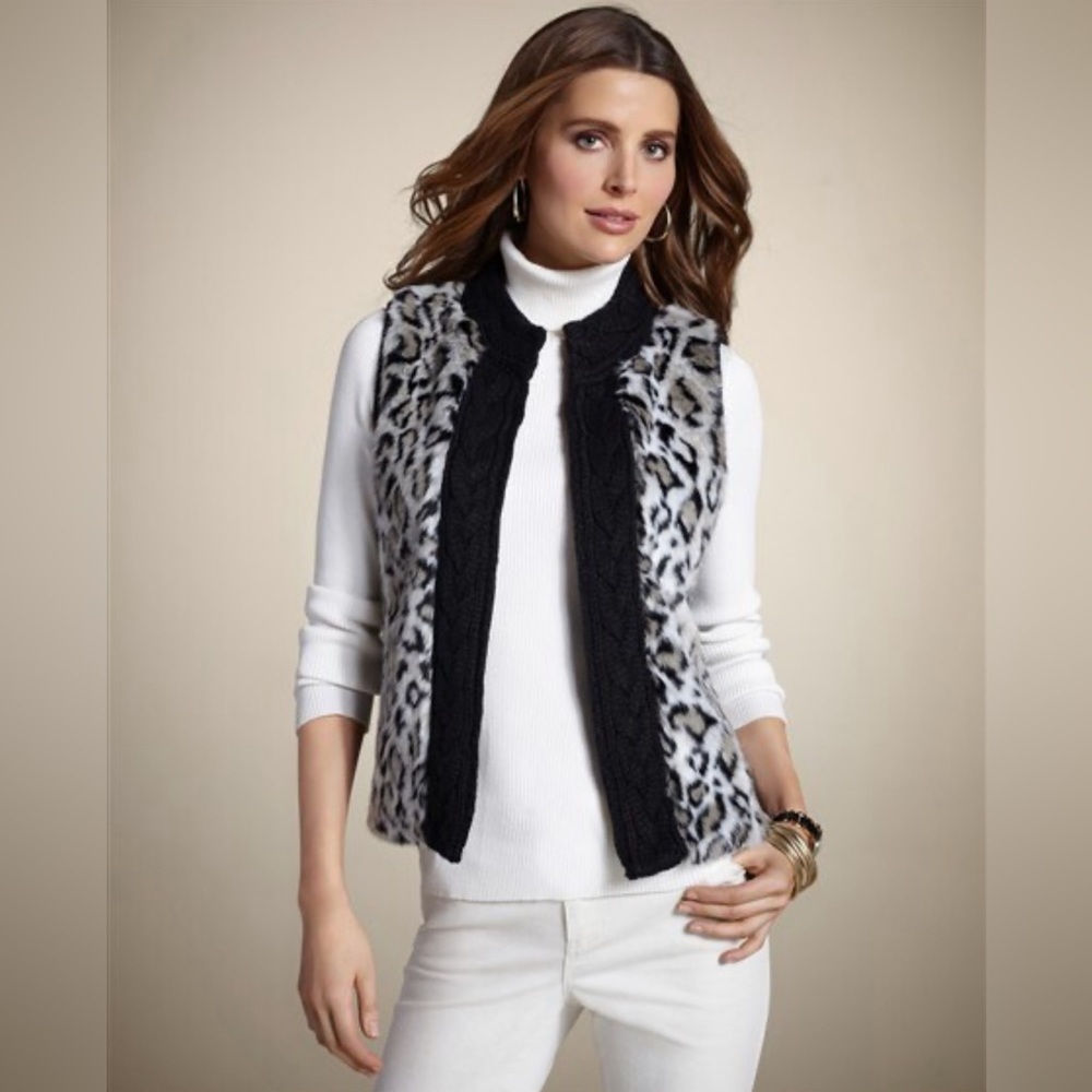 NWT Chicos Lady’s Lynx Vest Size M/8